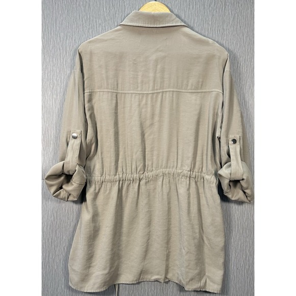 ZARA Women Sand Beige Taupe Adjustable Waist/Sleeves Jacket Loose Size Small - Picture 4 of 8
